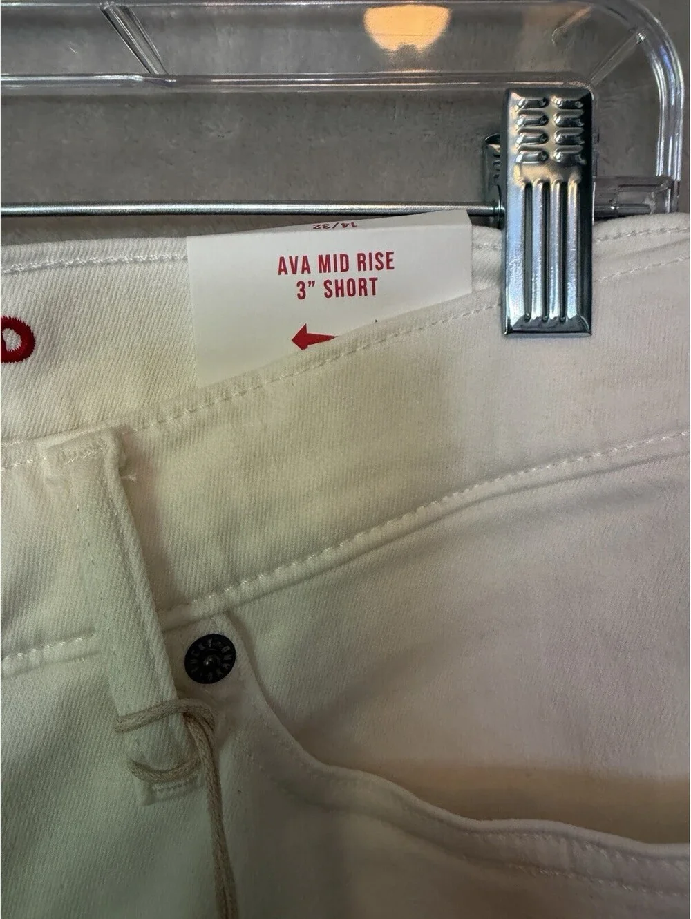 Lucky Brand Shorts White Denim Mid Rise Ava Short 3” Inseam Cuffed 14/32 NWT